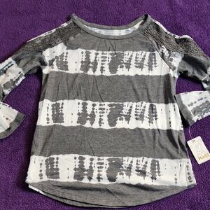 Gray and White Kids Shirt